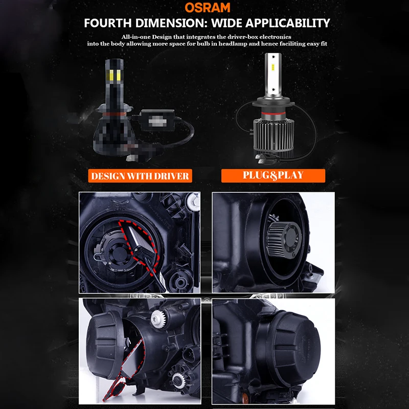 OSRAM H7 светодиодные лампы H1 H4 Hb3 Hb4 для фар дальнего и ближнего света H8 H9 H11 9005 9006