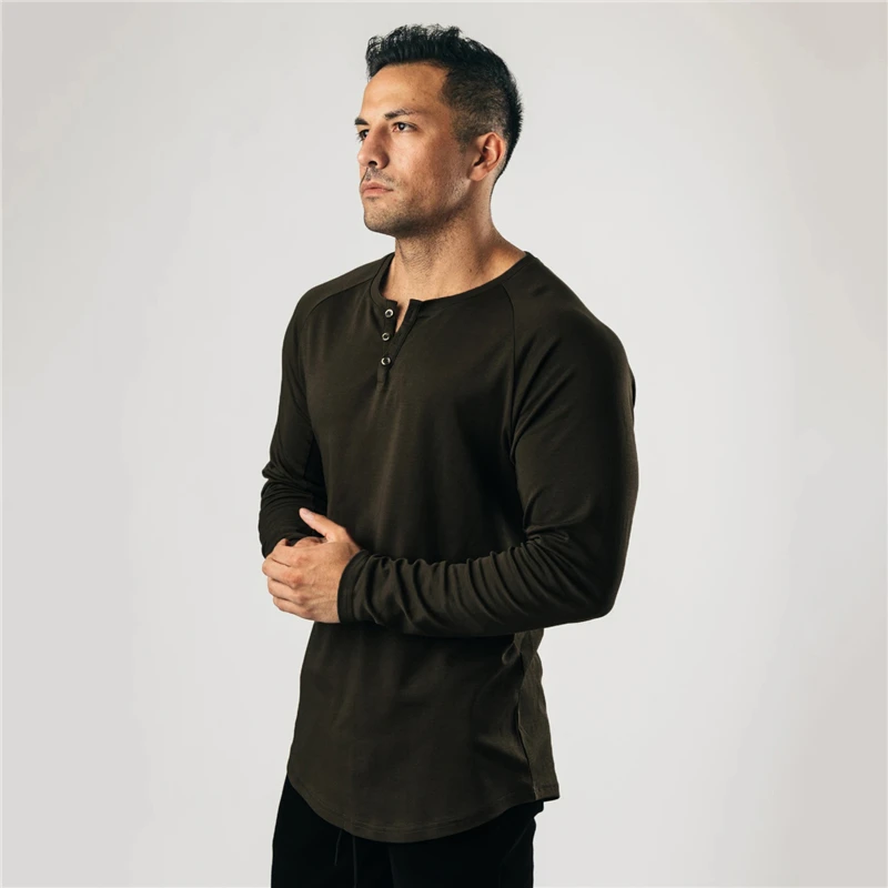 Брендовая спортивная одежда футболка для фитнеса Мужская модная удлиненная
