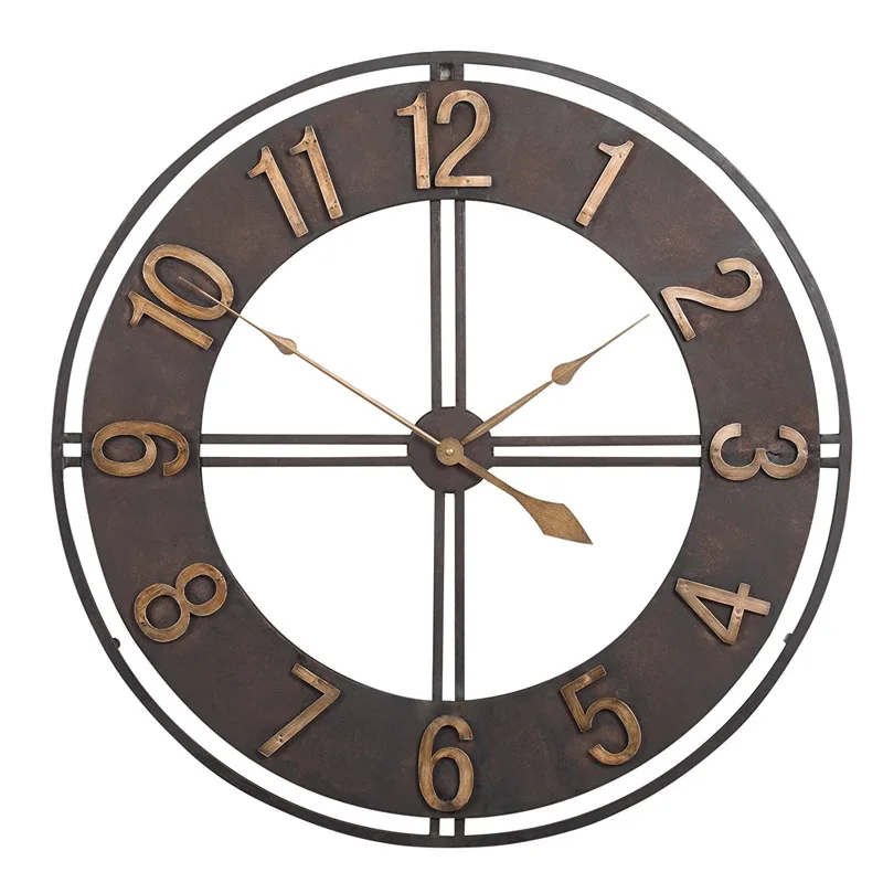 

Factory direct selling iron antique wall clock, digital Roman two kinds of decorative wall clock, European wall sticker clock
