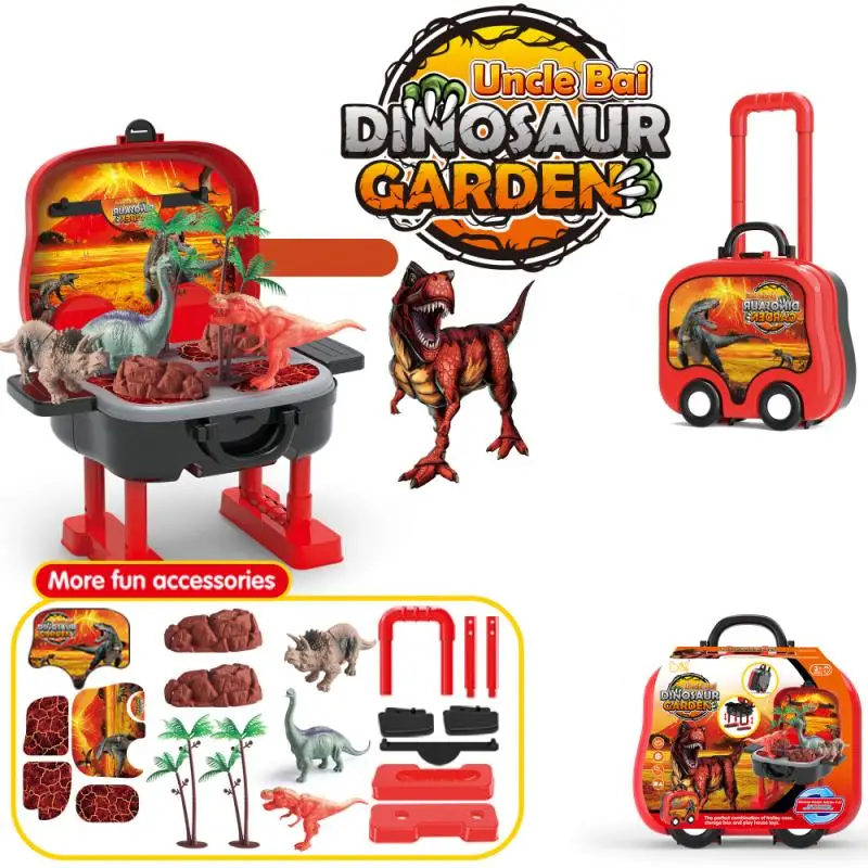 

New Children Outdoor Indoor Realistic Safe Dinosaur Toys Play House Safe Dinosaur Case Set Toys Interacting Educational Toys