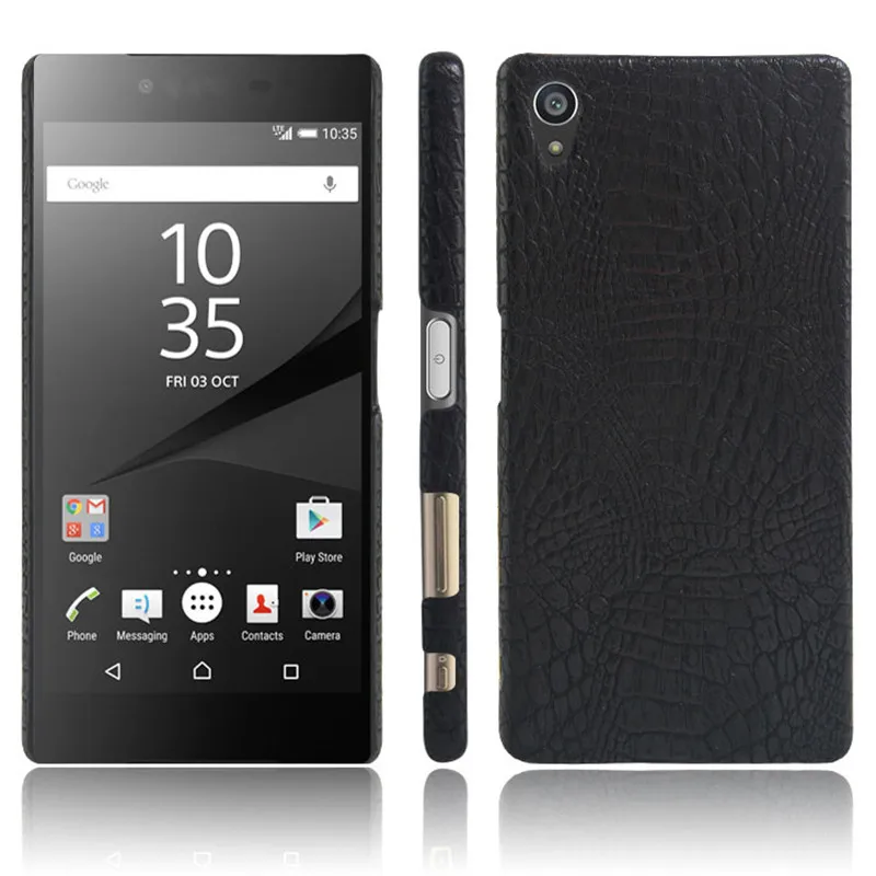 Для Sony Xperia Z5 Премиум чехол кожаный 5 жесткий для телефона из искусственной кожи
