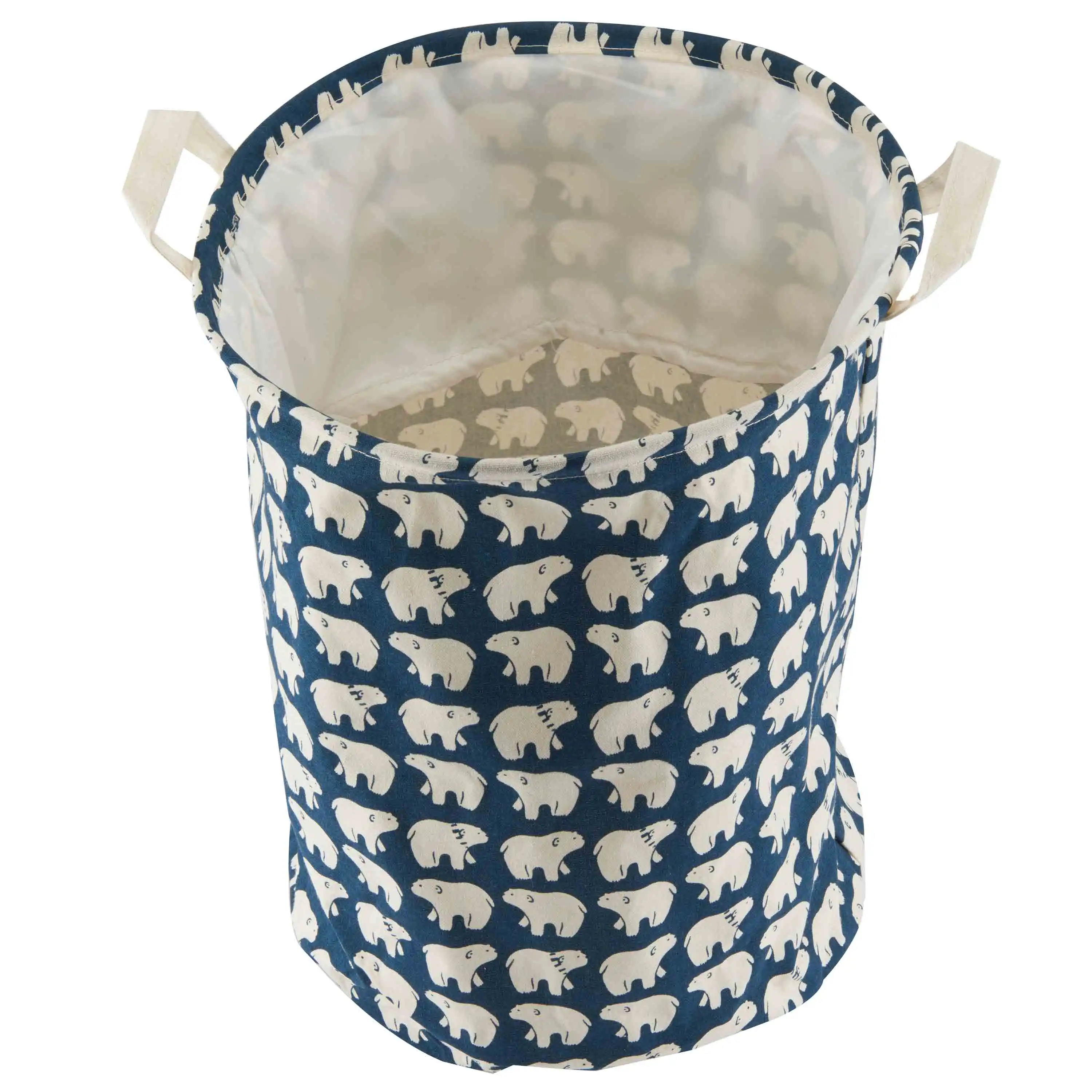 Корзина для хранения сумка одежды ткань складная круглая корзина белья шкафа