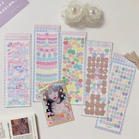 ins sweet bow bear laser sequin sticker diy scrapbook diary photo album stationery hand account korea decoration number stickers