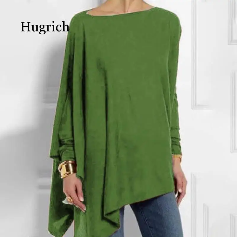 

Women Causal Long Sleeve Cotton Blouse Spring Loose Irregular Shirt Female Solid Sweatshirt Female Tops Pullover