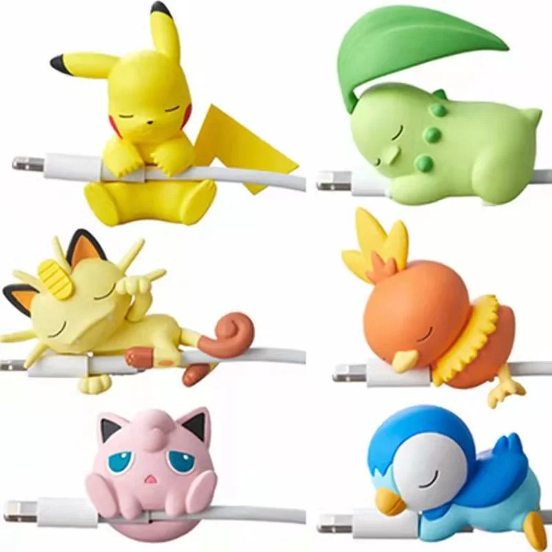 

Pokemon Go Figure Cosplay Prop Accessories Usb Protective Case Cable Bite Pikachu Cup Pet Eevee Dolls Toy Gift