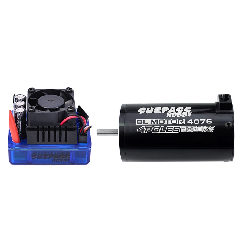 Бесщеточный двигатель SURPASSHOBBY 120A ESC + 4076 2000KV водонепроницаемый без датчика для 1:8