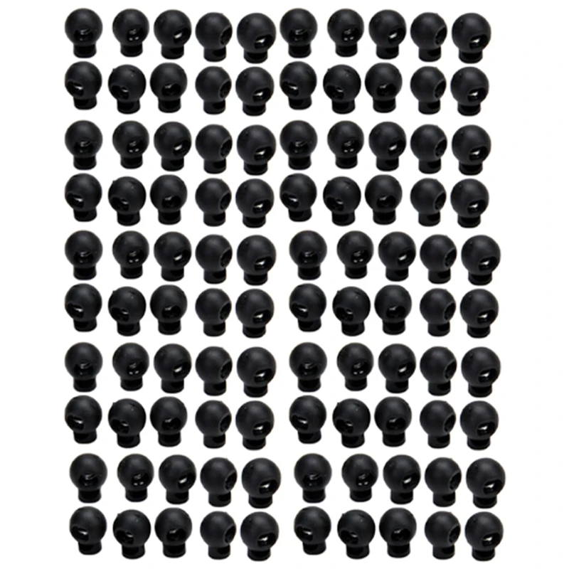150 шт. пластиковые замки для шнура: 100 черные шарового шнура круглые и 50 прозрачные
