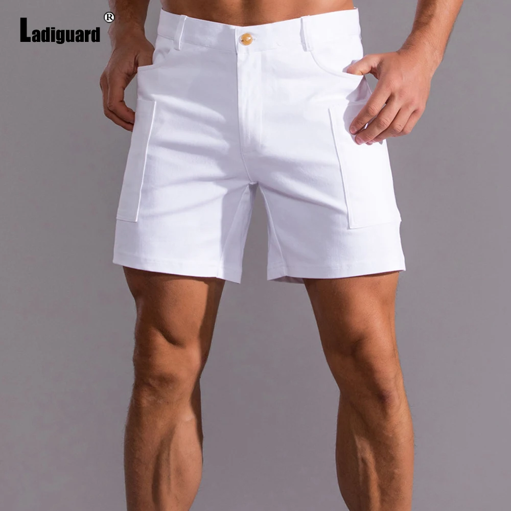 Men Leisure Shorts New European Summer Green Khaki Short Pants with Pockets Male Casual Skinny Beachwear Mens Clothing 2021