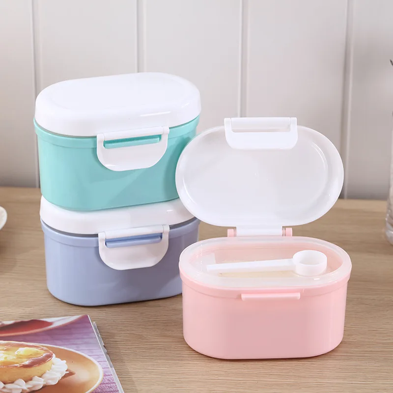 Alta capacidad de leche en polvo para beb&eacute; Melkpoeder contenedor de comida de beb&eacute; caja de almacenamiento doble capa de los ni&ntilde;os de alimentaci&oacute;n caja para reci&eacute;n nacido-1