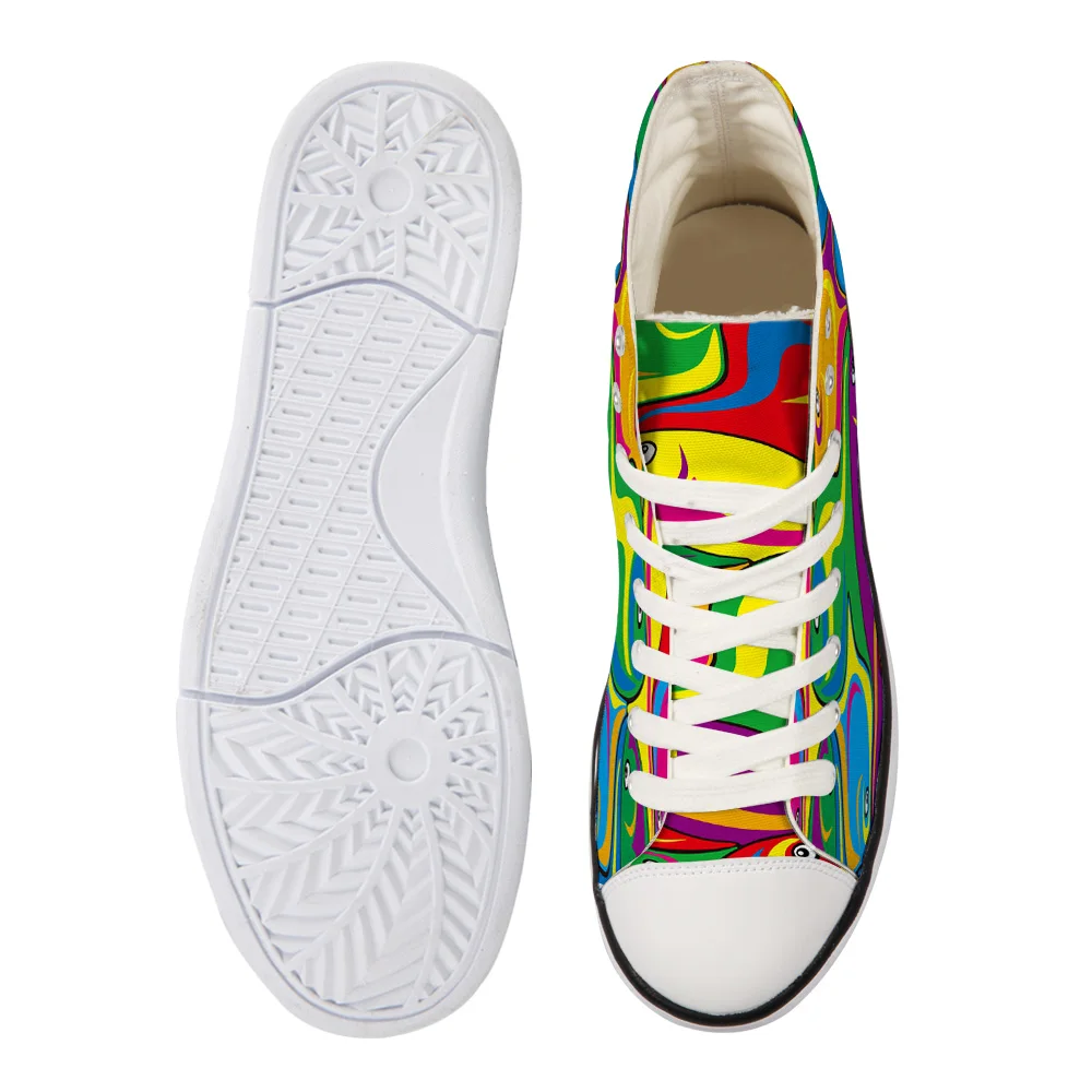 WHEREISART/Женская парусиновая обувь абстракция рыба красочное искусство высокая