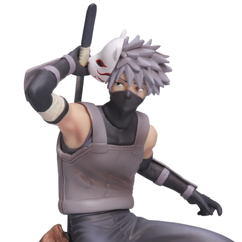 Аниме модель Hatake Kakashi Anbu Ver. Наруто Shippuden Экшн фигурка 21 см ПВХ сменная голова