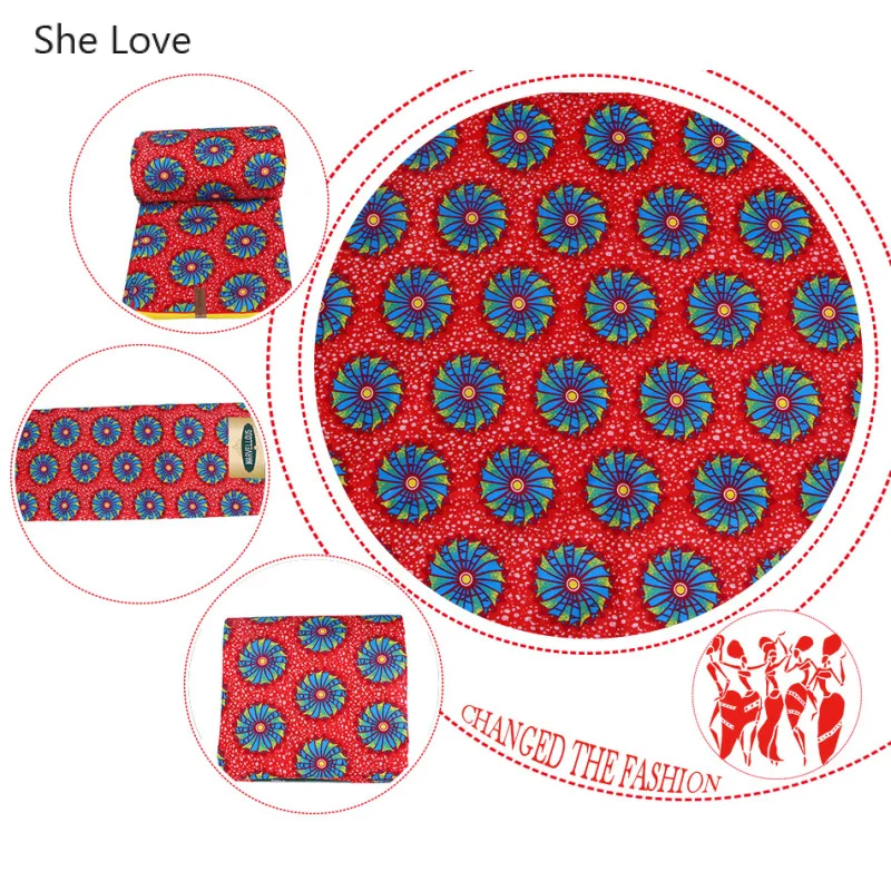 Ткань из полиэстера с принтом в виде ветряной мельницы Анкары африканские ткани