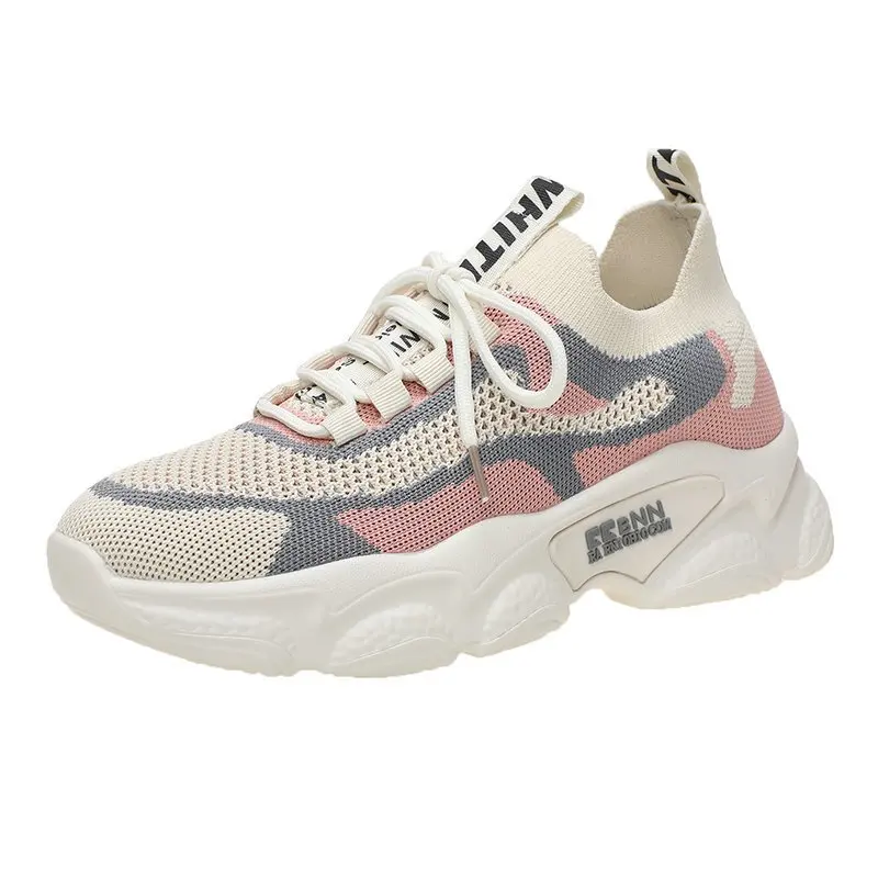 

2021 (Air Mesh) Sneakers Women Breathable Running Shoes Lace-Up Casual Sneakers Chunky Shoes Zapato Tenis De Seguridad Mujer
