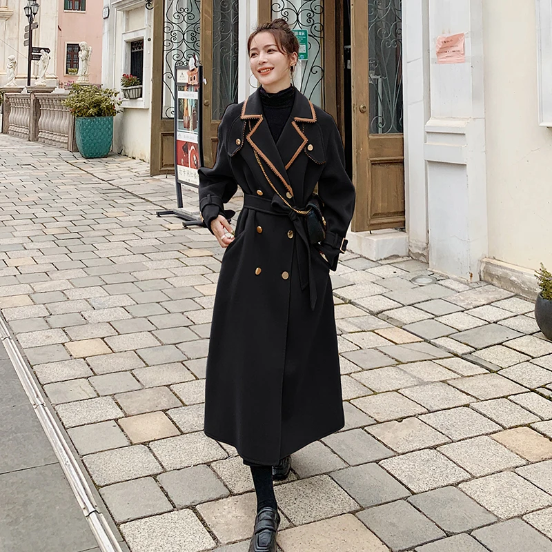 

Women's Winter Jacket Long Over-the-knee Woolen Coat Women's New Autumn Jacket Female 2022 Loose Coat Ladies Clothing