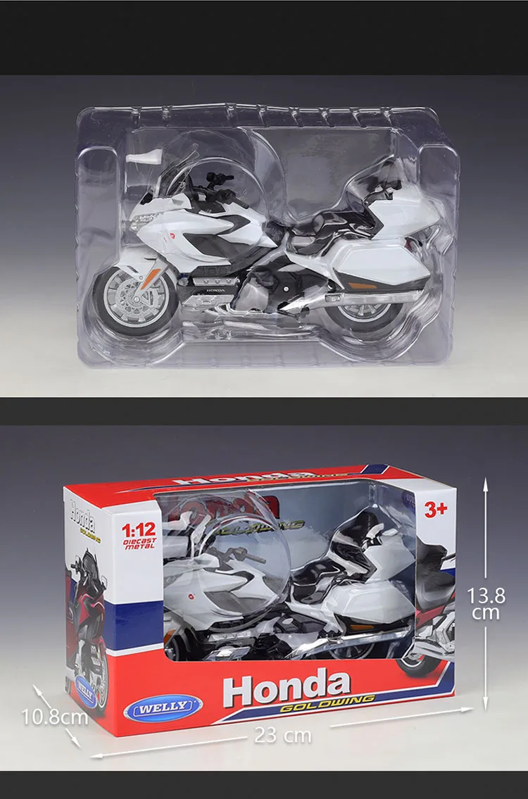 

WELLY 1:12 HONDA 2020 Gold Wing Tour Motorcycle Metal Vehicle Alloy Toy Model Car For Children Gift Collection Free Shipping