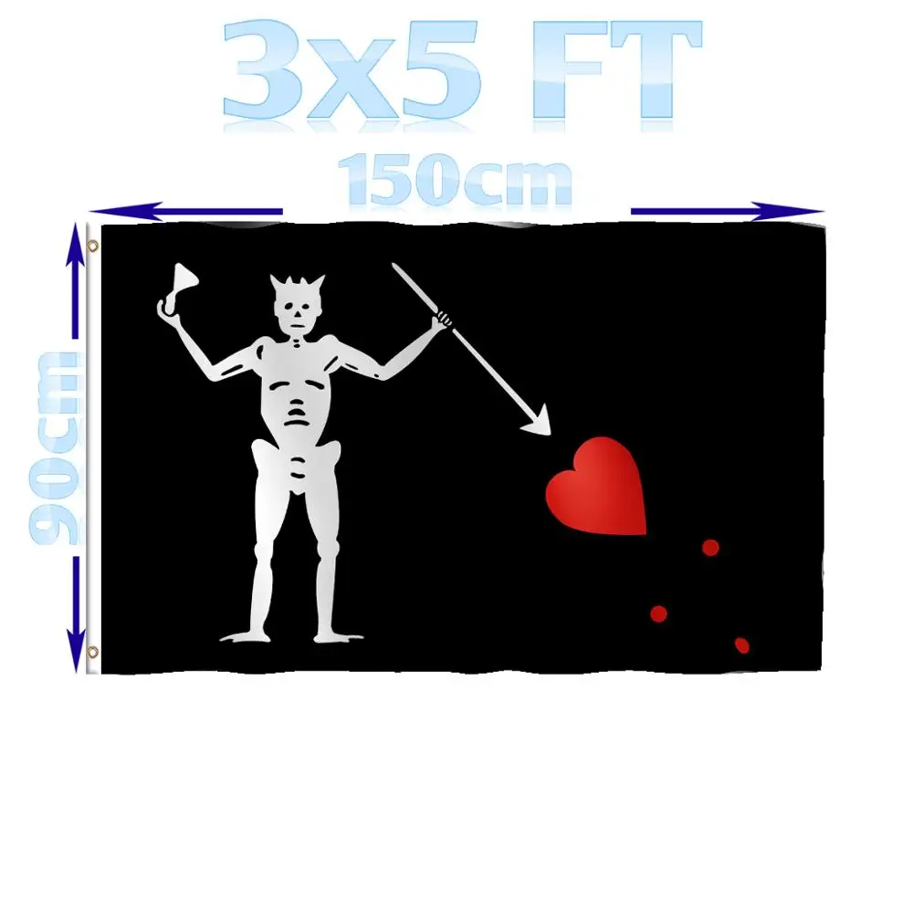 BENFACTORY Store 3x5 футов Jolly Roger Blackbeard пиратский флаг Однослойная 100D Полиэстеровая