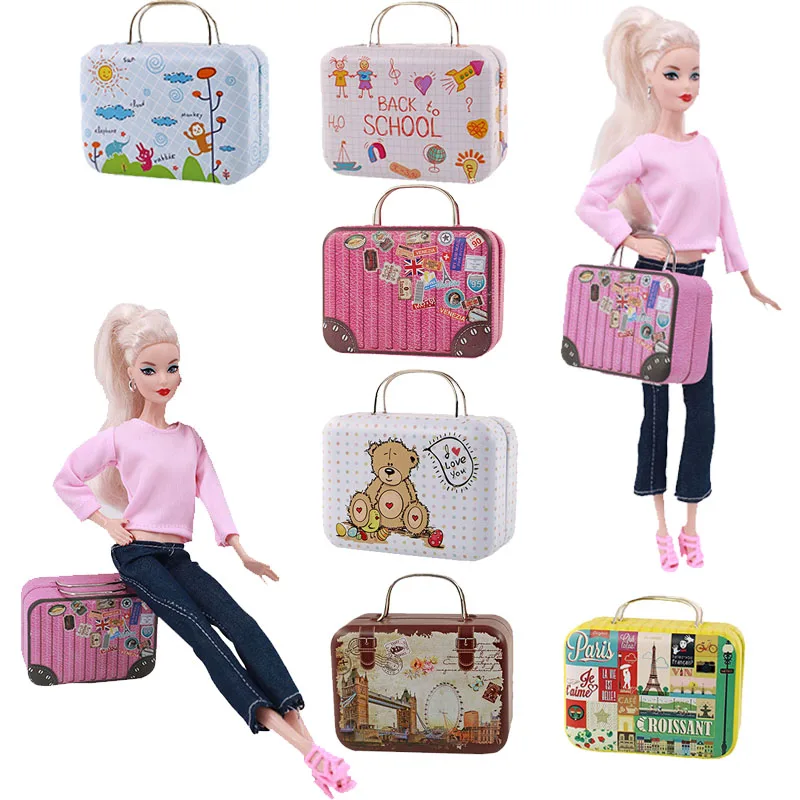 

Suitable For Barbies Doll Clothes Latest 12 Set Doll Suitcase Bag Accessories For Baby Birthday Festival Christmas Gift