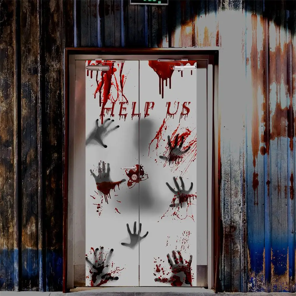 Настенная Наклейка На Хэллоуин s ужасная дверная наклейка декоративная Женская