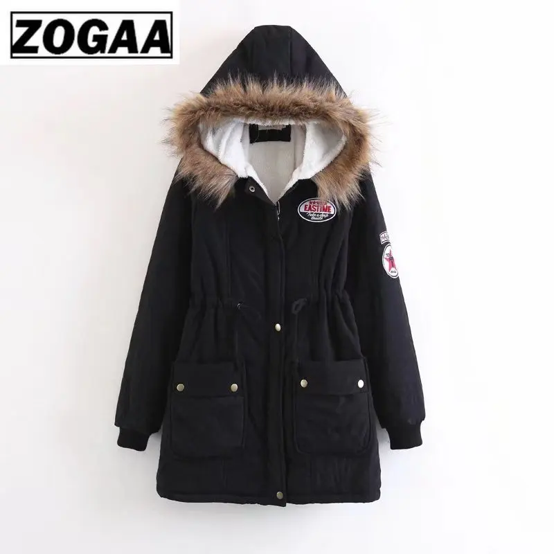 ZOGAA зимнее хлопковое пальто для женщин Тонкая зимняя верхняя одежда стеганая