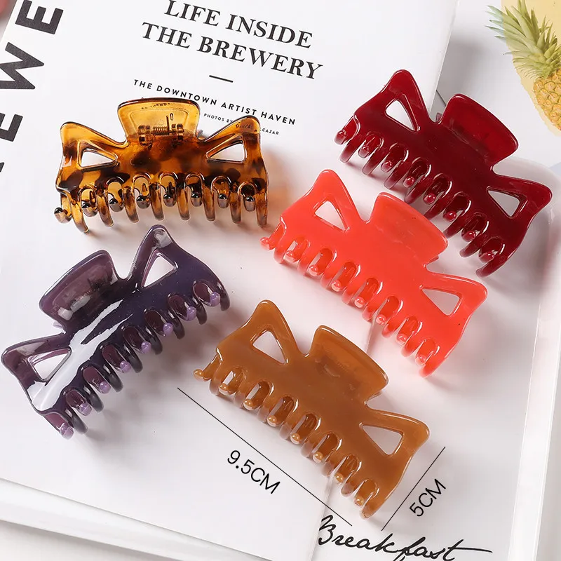 

New 2021 Women's Girls Acetate Hairpin Leopard Print Hairpin Headband Hair Crab Clip Square Claw Clip Hairpin Hair Accessories