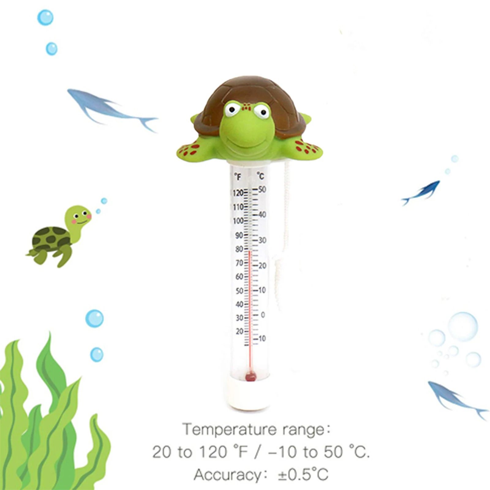 Cartoon Swimming Pool Floating Thermometer Cute Turtle Shape Handheld Bath Thermometers For Spa Pools |
