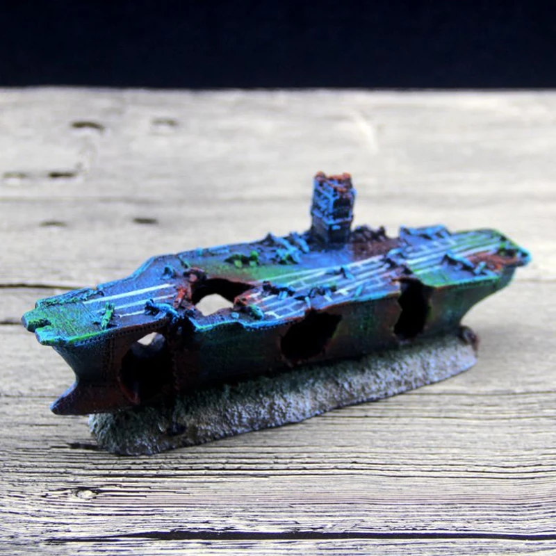 

Fish Tank Aquarium Accessories Decoration Resin Warship Wreckage Aquarium Beautification Fish Tank Decoration Landscaping Crafts