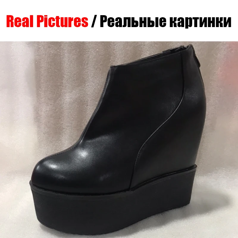 DORATASIA/женские ботинки, увеличивающие рост, на каблуке 7 см; женские ботильоны на высокой платформе; коллекция года; модная женская обувь на высокой танкетке