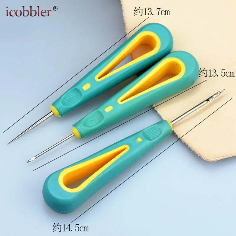 Шило для шитья кожи инструмент ремонта деревянная ручка многоразовые круглые