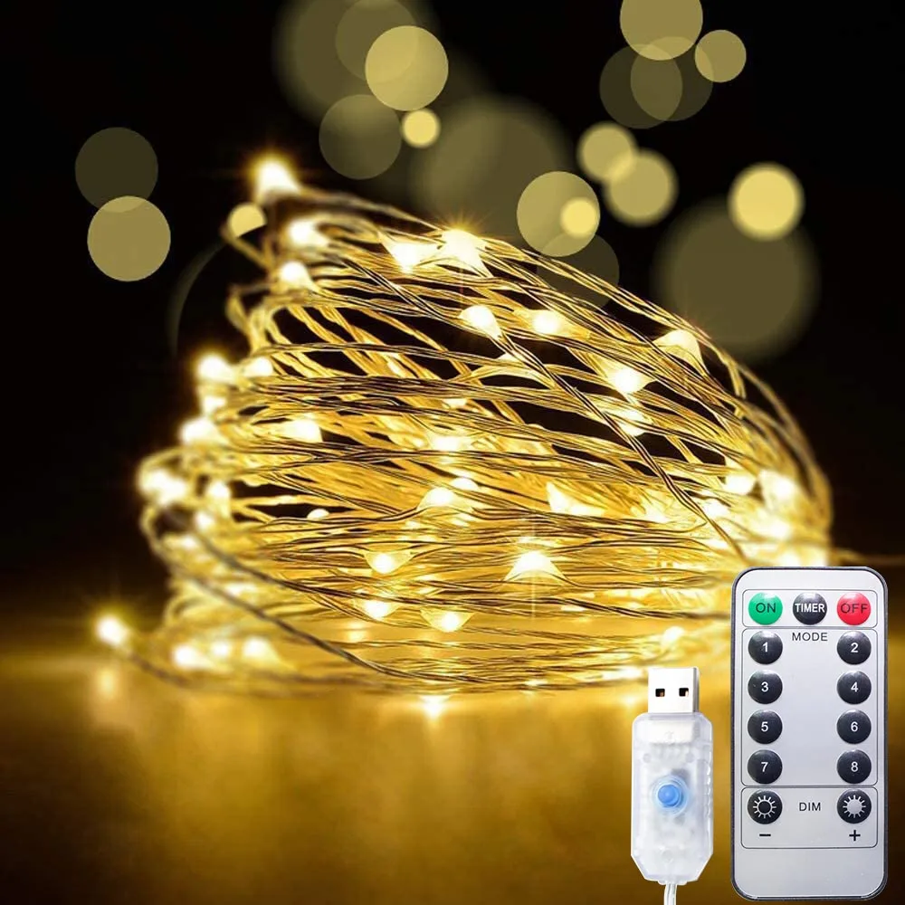 

Светодиодная гирлянда с медным проводом, 2 шт./упаковка, 10/20 м