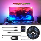 5V WS2812B USB Светодиодные ленты светильник 5050 RGB Мечта Цвет окружающей среды набор для телевизора 1 м 2 м 3 м 4 м 5 м для настольных ПК Экран фон светильник Инж