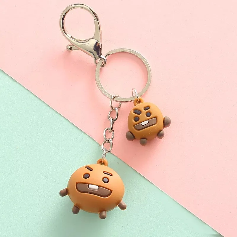 

HQBTS Bulletproof Youth Group Creative cute cartoon key chain pendant fashion men's women's car key chain bag pendant gift