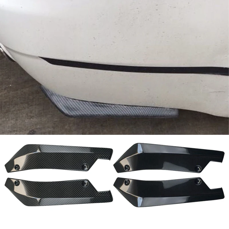 Pair Universal Car Rear Bumper Lip Diffuser Splitter Canard Angle Side Skirt Extension Spoiler Decorative Protection Cove | Автомобили и