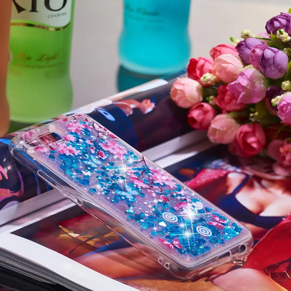 Динамический с блестками и жидкостью чехол сияющими для Honor 10i 10 9 8s 8A 8 Lite 7X 7C 7A 7 6A 6C