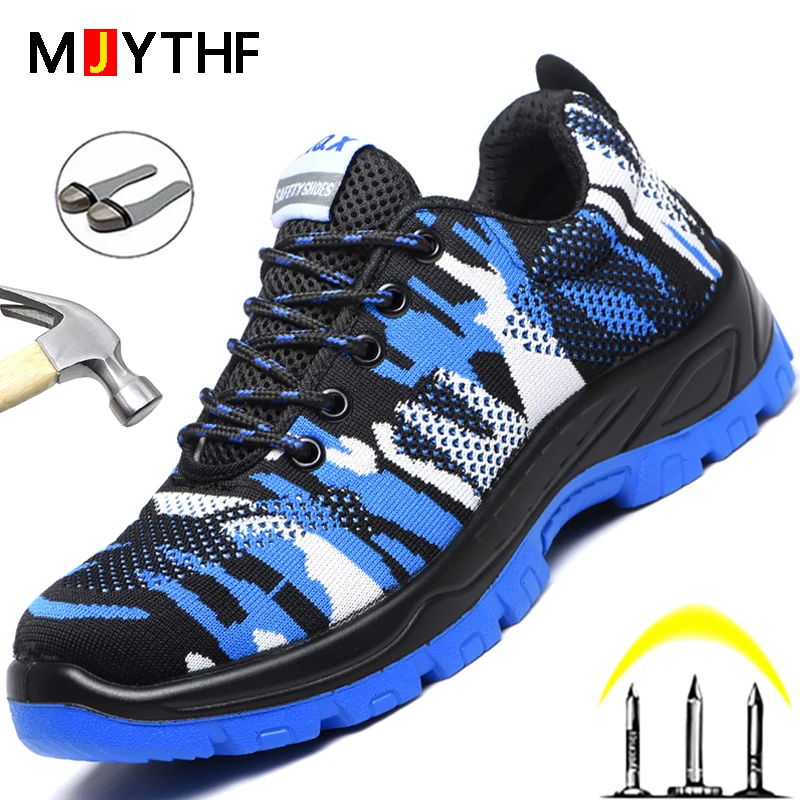 

Неразрушаемая защитная обувь, Мужская Рабочая обувь, камуфляжная защитная обувь, Противоударная обувь со стальным носком, строительная жен...