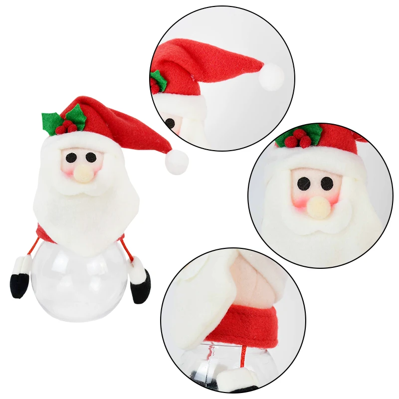 

Christmas Santa Claus Snowman Candy Storage Bottle Candy Gift Box Bottle Christmas Party Kids Gift Package Decorations