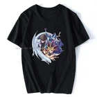 Мужская футболка Yugioh Kaiba и Yugi с голубыми глазами, белая футболка с драконом, темным волшебником, женская футболка, хлопковые футболки, аниме, хип-хоп, Harajuku