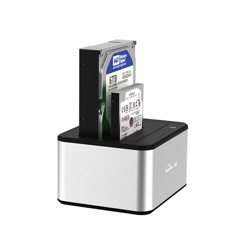Blueendless 2,5 дюйма/3,5 дюйма Hdd док-станция двойной отсек копия Hdd Sata док-станция Usb 3,0 футляр для внешнего жесткого диска Eu Plug