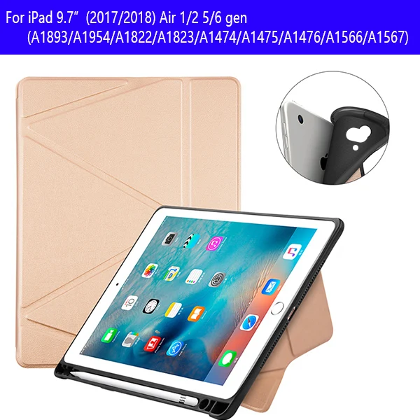 18IPAD97 BXJG THJ Чехол для планшета для ipad 9,7, силиконовый чехол для ipad 9,7, чехол из ТПУ с держателем для карандашей - Цвет: 18IPAD97 BXJG THJ