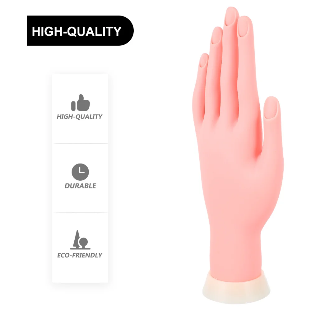 

1 Set of Nail Art Fake Hand Bendable Manicure Model Practice Hand with Nail Tips