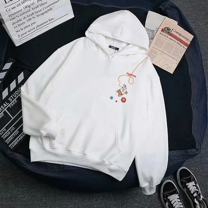 

Hoodie men's Hooded autumn/winter trend plus fleece INS Port wind versatile coat 2021 New Port wind couple style