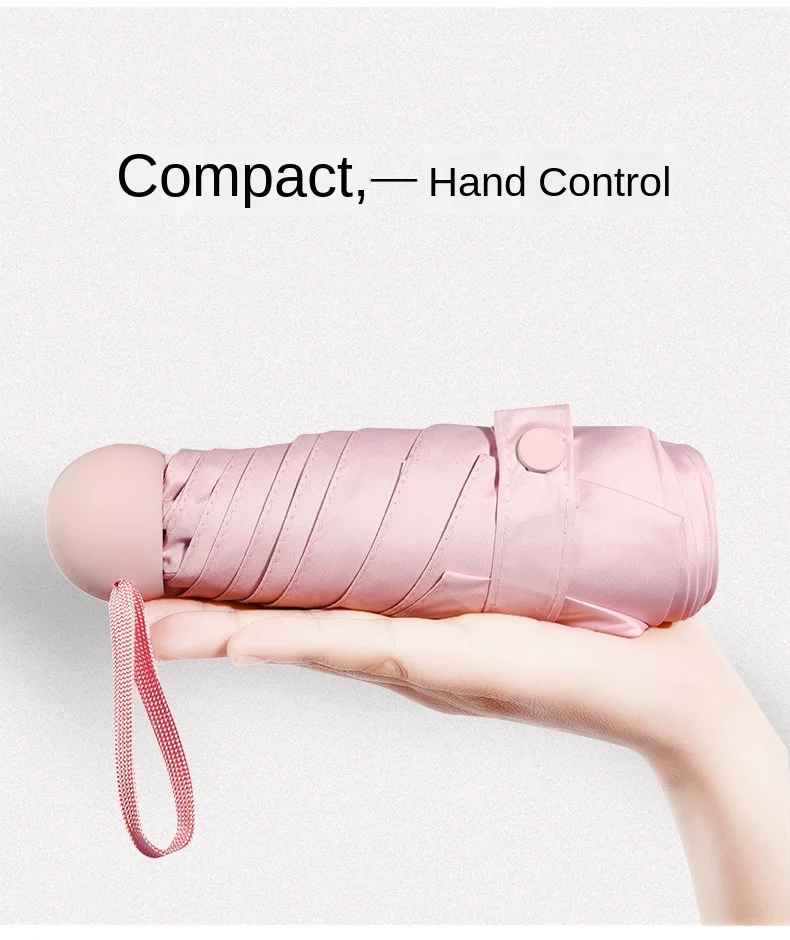 Мини капсульный зонт пять складных солнцезащитных зонтов УФ защита UPF50 + складной