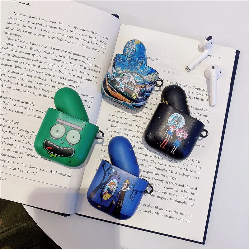 Чехол для airpods с милым рисунком Рика и Морти, Модный мягкий чехол для Apple, чехол Airpods 1/2, беспроводной Bluetooth чехол для наушников