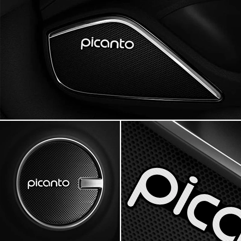 4 шт. 3D алюминиевый динамик стерео значок эмблема наклейка для KIA Picanto 2017 2018 2019