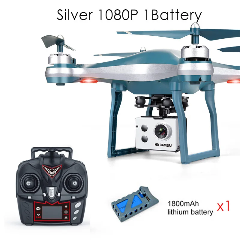 K10 Дрон с GPS Камера Hd Rc вертолет Квадрокоптер Follow Me(следуй за мной одним нажатием кнопки возврата длинные Срок службы батареи низкая Мощность и функцией автоматического возврата - Цвет: Silver 1080P 1B