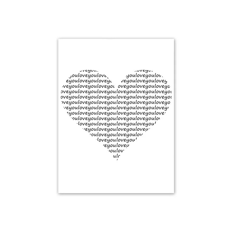 Скандинавский стиль любовь плакат черный и белый холст живопись Amore настенные картины для гостиной скандинавские украшения домашнего искусства - Цвет: 05