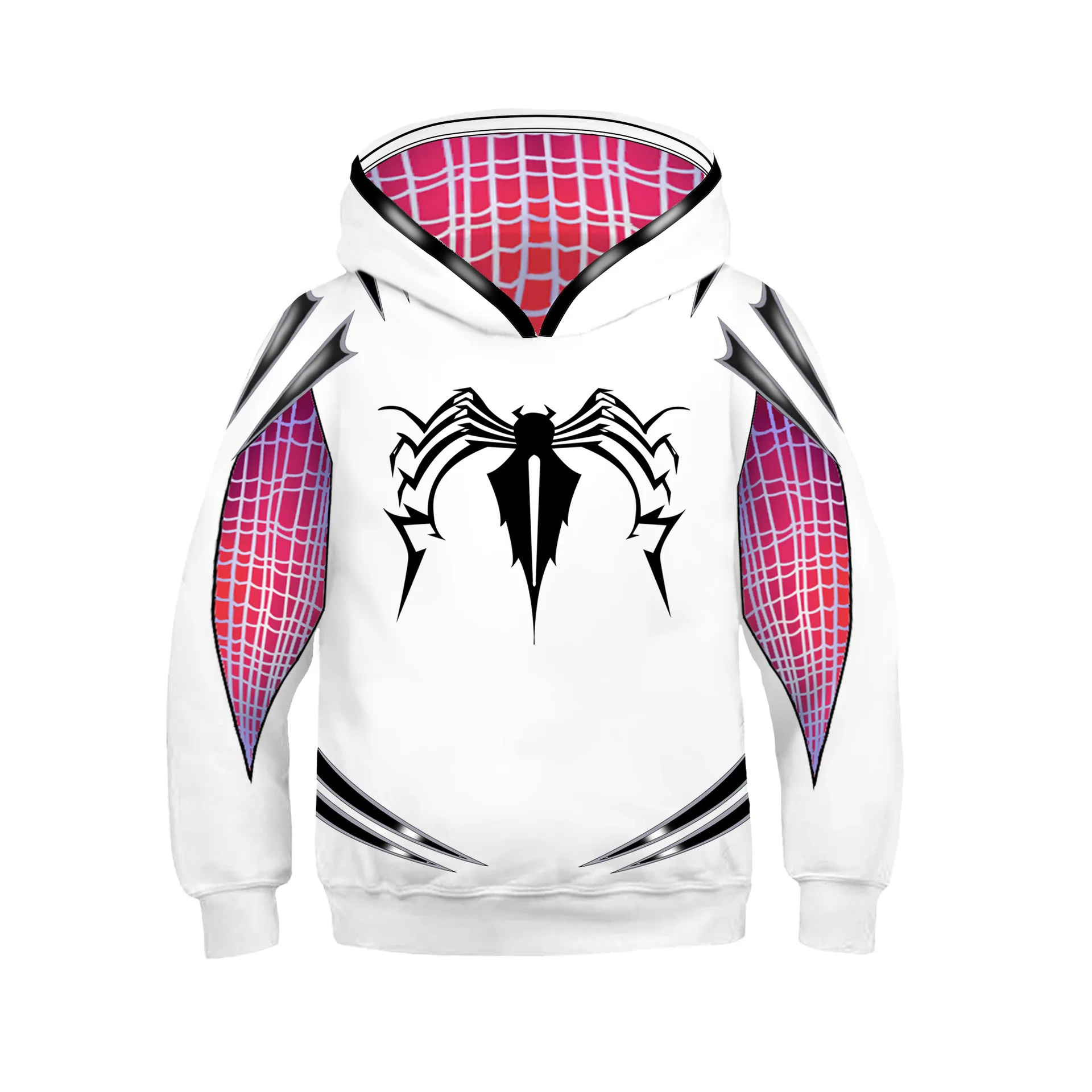 Для детей по мотивам мультфильмов толстовки с капюшоном героями в Spider текстами и