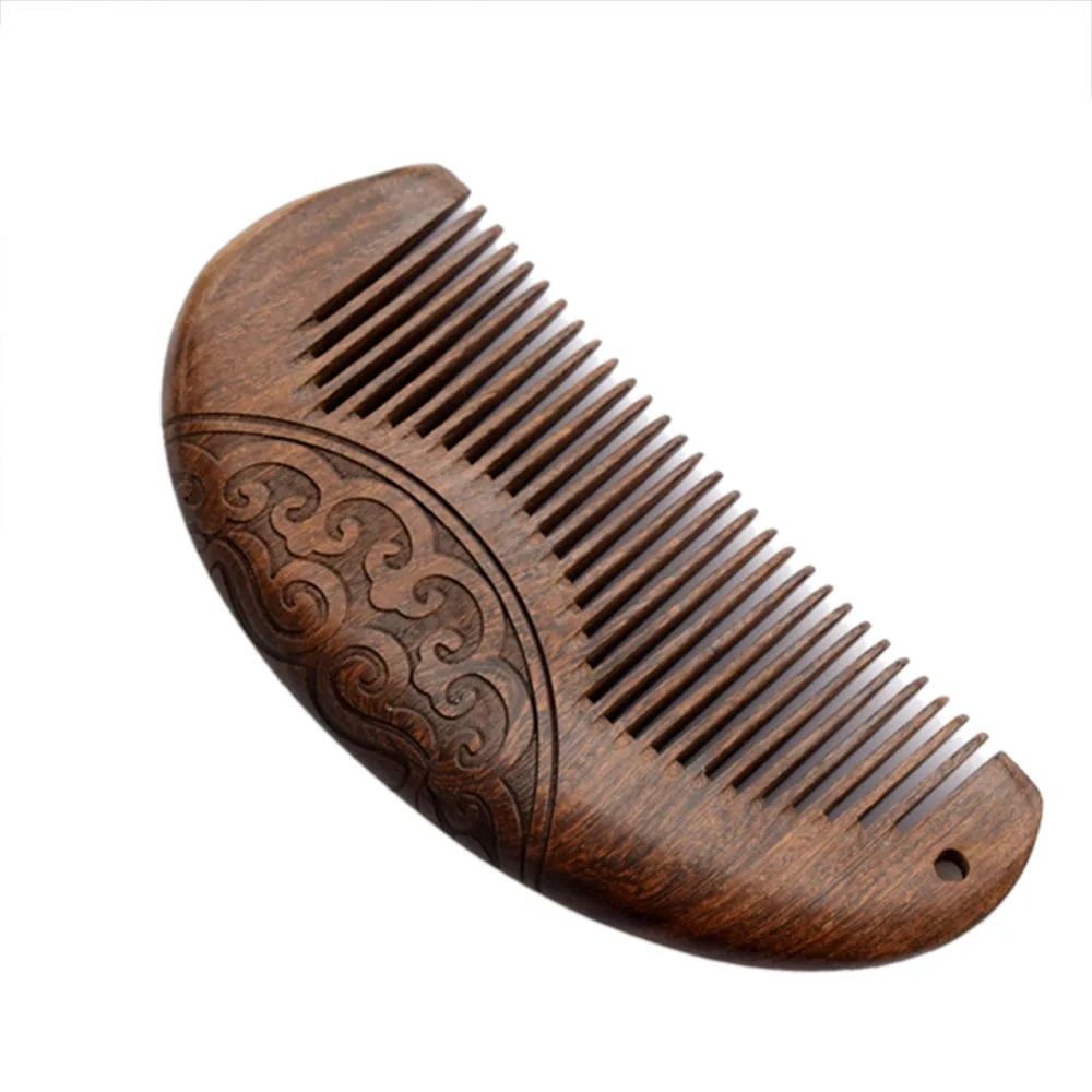 Карманный деревянный гребень натуральный черный золотой сандаловое дерево