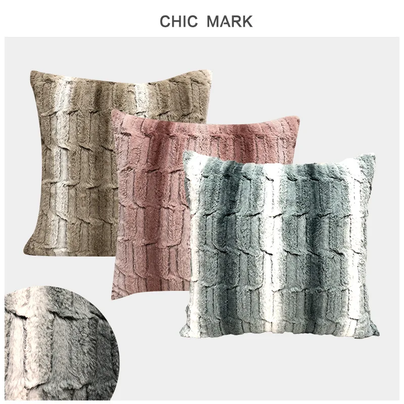 Декоративная Подушка Наволочка с узором из бамбукового камня плюшевая наволочка