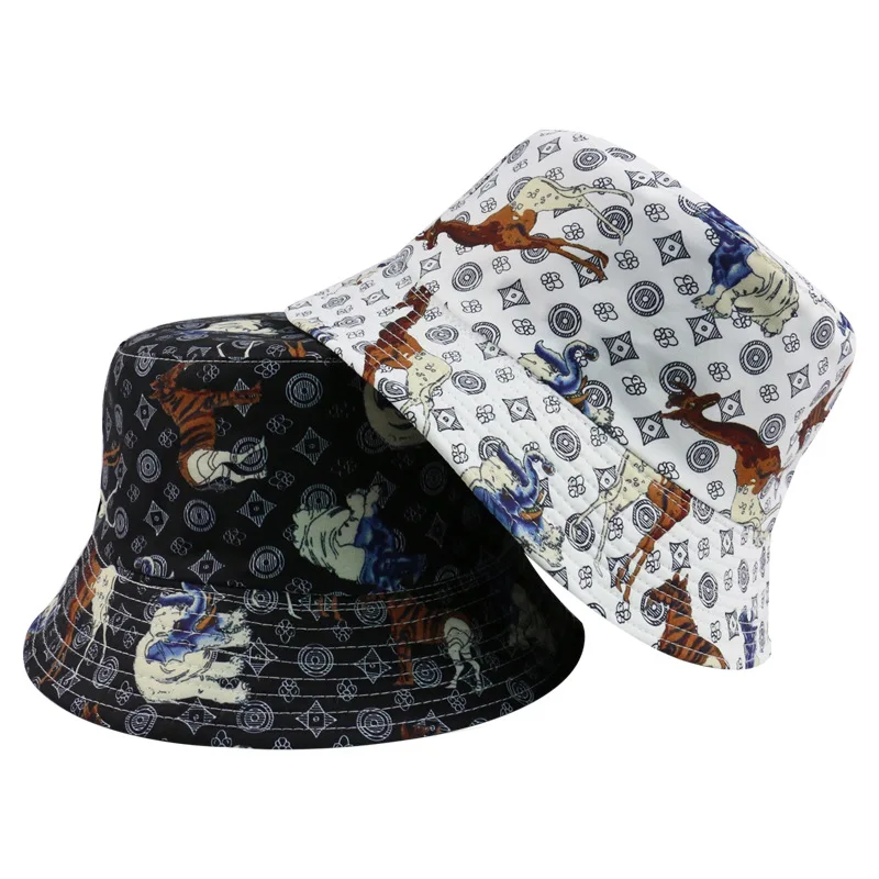 

2020 fisherman hat sunshade simple elephant Giraffe multi-style sunshade basin hat