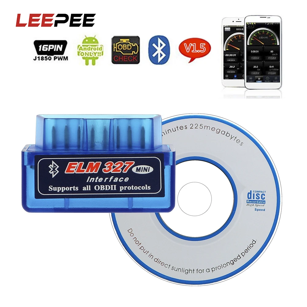 LEEPEE для Android/Symbian автомобильный диагностический инструмент для OBDII протокол ELM327 Bluetooth V2.1/V1.5 OBD2 считыватели кодов сканирующие инструменты